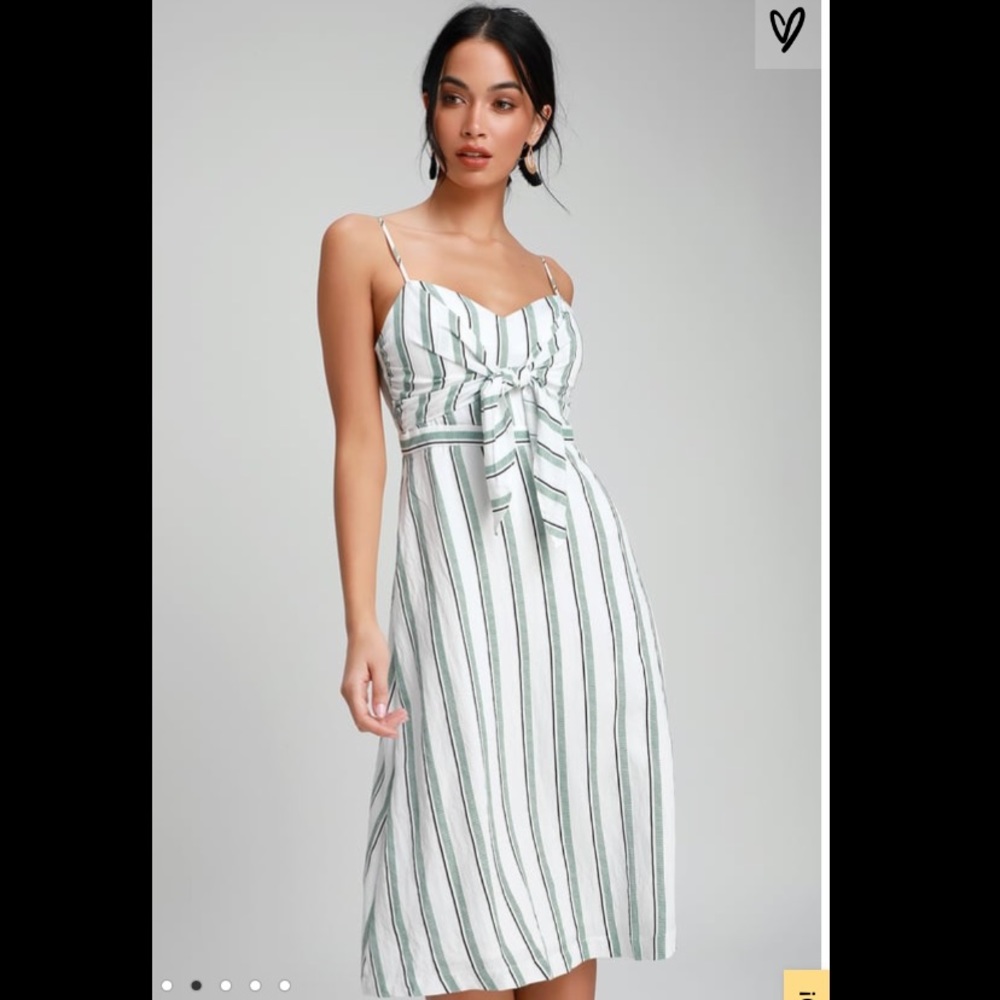 LULUS/Lush front tie midi dress- NEW WITH TAGS
